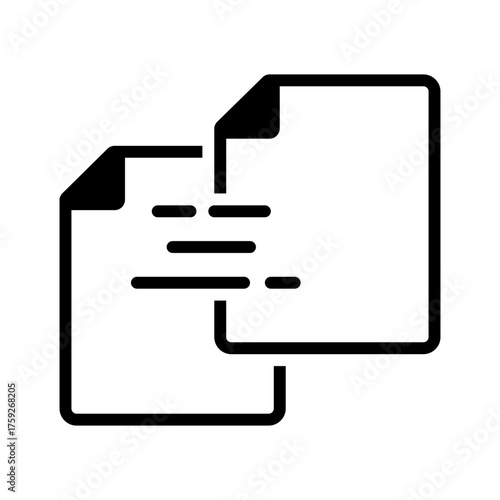 Vector solid black icon for Copy file
