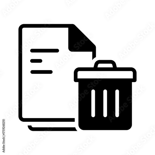 Vector solid black icon for Delete file