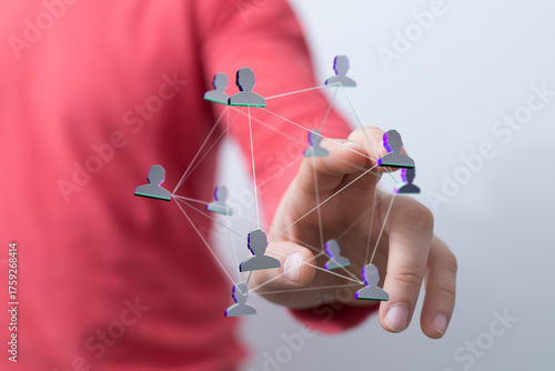 A hand touching a network o...