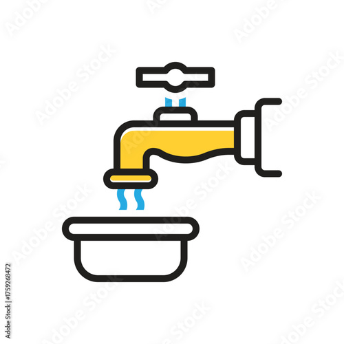 Multi color icon for pour