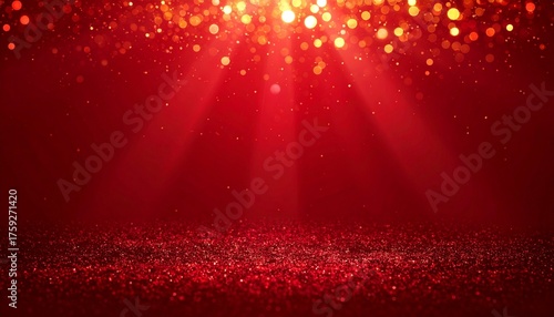 赤の背景と輝く光
