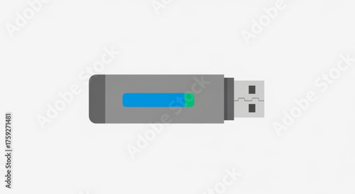 Usb flash drive vector illustration of a portable storage device with a loading bar in a simple style