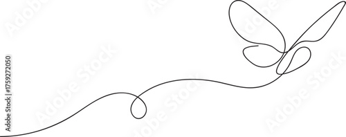 Continuous one line drawing of butterfly vector illustration
