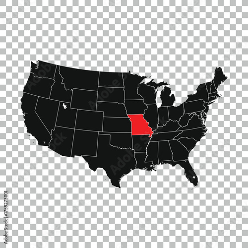 vector of Missouri  map