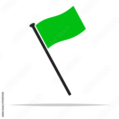 Green flag vector isolated illustration