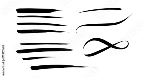 A Collection of Artistic Brush Stroke Underlines and Swirls Perfect for Enhancing Text and Designs with a Hand Drawn Aesthetic