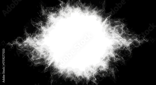 A Bright White Exploding Energy Burst Surrounded by Wispy White Tendrils Against a Black Background Creating a Cosmic or Supernatural Effect of Pure Power Unleashed