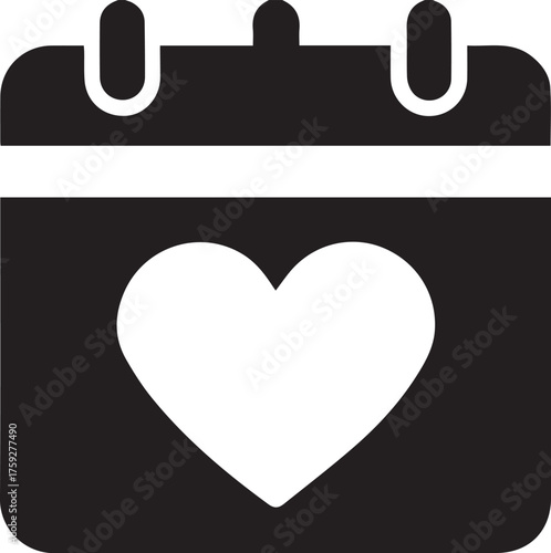 Calendar icon with a heart symbol