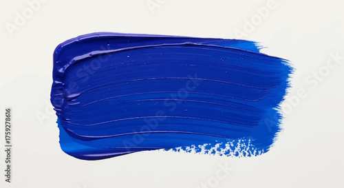 Vibrant Blue Paint Stroke Texture on White Background Detailed Close Up Abstract Artistry
