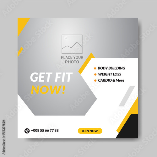 Gym Or Fitness Social Media Post Template