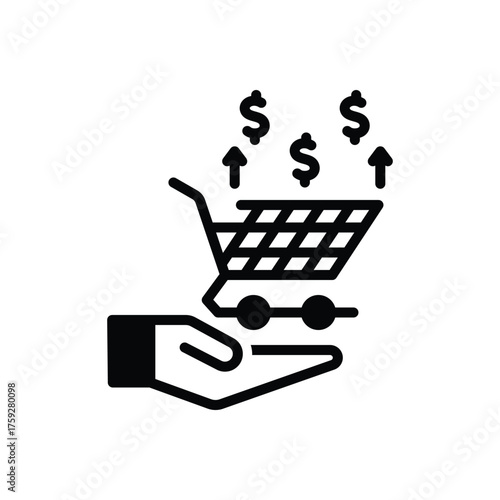 Black solid icon for consumer spending
