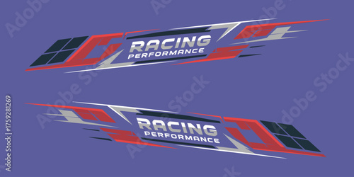 Vector side body graphic sticker design for car with sports stripes, racing decals, and custom wrap for car tuning and performance styling