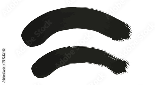 Abstract Brush Strokes Evoking Organic Shapes and Artistic Expression with Bold Black Ink