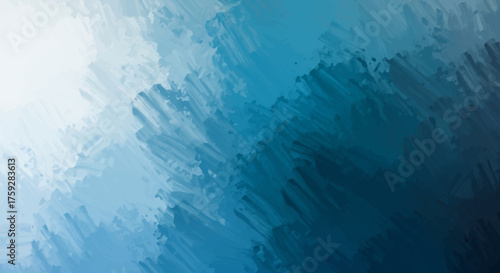 Abstract Expressionist Brushstrokes Depicting a Symphony of Cool Blues and Icy Whites with Dynamic Movement and Texture
