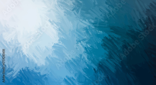 Abstract blue and white brushstroke textured background with dynamic light and shadow play creating a sense of depth and movement