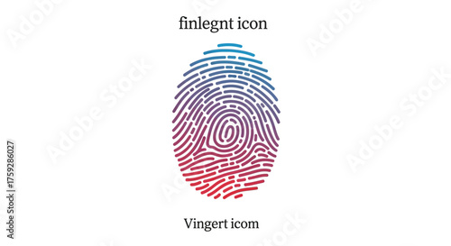 Colorful fingerprint identity symbol with abstract gradient colors and text overlay vector