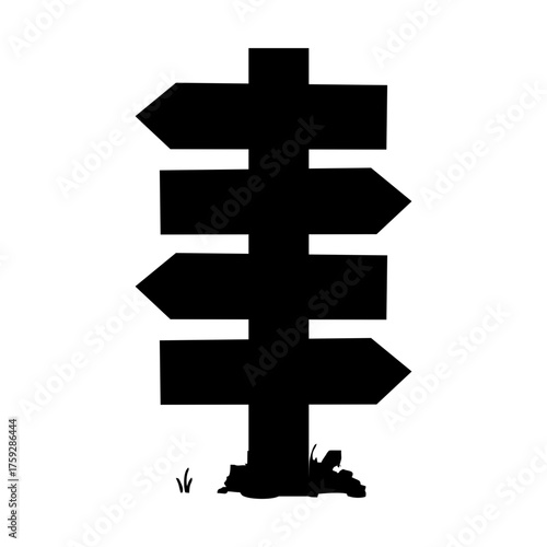 yen currency symbol, wood sign for direction