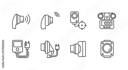 Set of smart home device icons for modern technology and connectivity concepts vector