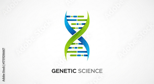 A vibrant and modern dna helix illustration, , symbolizing genetic science and biotechnology advancements