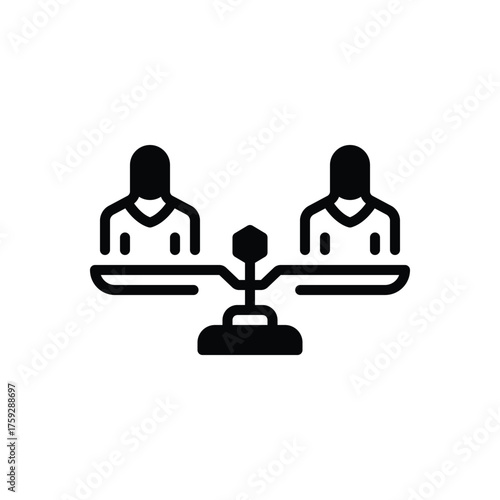 Black solid icon for comparison group