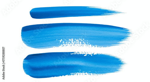Abstract Blue Brush Strokes on White Background for Artistic Design