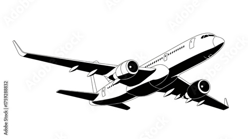 Detailed airplane blueprint ideal for aviation design purposes