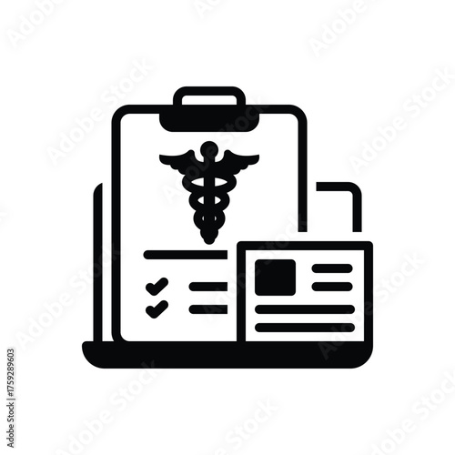 Black solid icon for patient enrollment