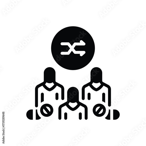 Black solid icon for randomized control