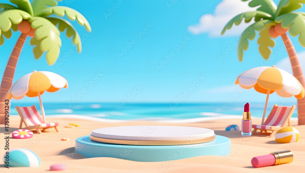 Fototapeta premium 3D scene e-commerce product booth background creative space material