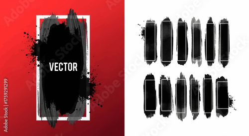 Abstract Black Brush Strokes and Splatters Vector Graphics Collection Ideal for Grunge Design Projects and Artistic Layouts Modern Artistic Elements for Creative Applications