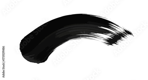 Bold Black Paint Brush Stroke Abstract Minimalist Artistic Design Element