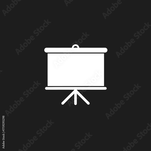 Presentation Projector Screen Icon on Tripod Stand