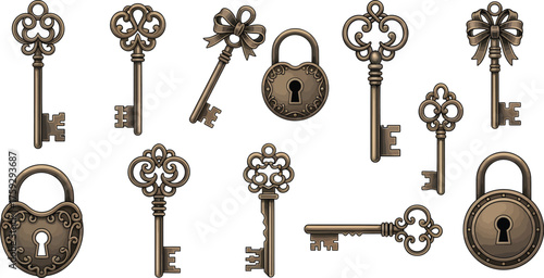 Antique Keys and Padlocks Collection