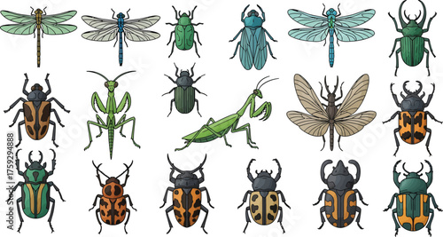 Collection of Diverse Pixel Art Insects And Bugs