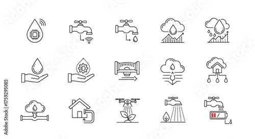 Set of hand drawn icons illustrating environmental protection sustainable living and renewable energy concepts vector