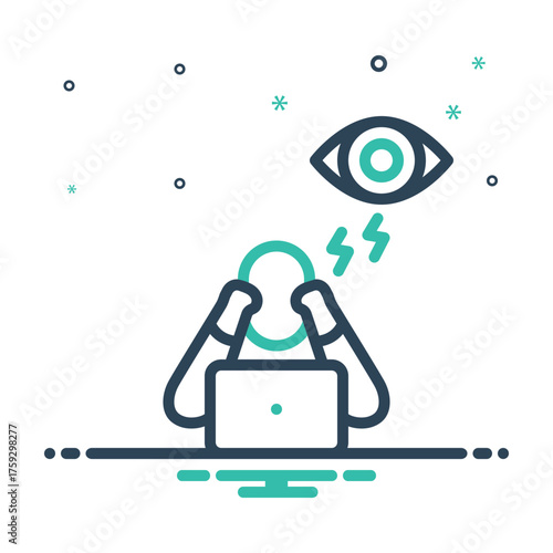 Mix icon for computer vision syndrome