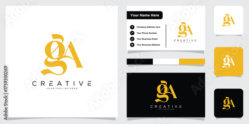 GA or AG initial letter logo design vector template