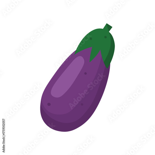 Purple eggplant flat illustration isolated