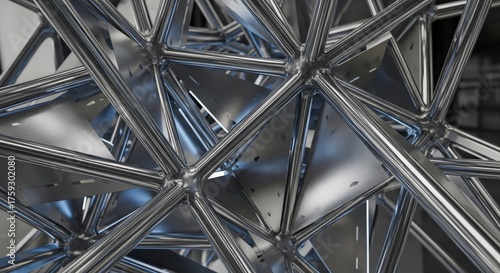 Intricate Metallic Geometric Structure Abstract Background