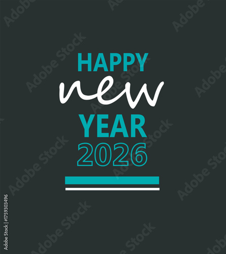 Creative Hello 2026 New Year Vector Poster