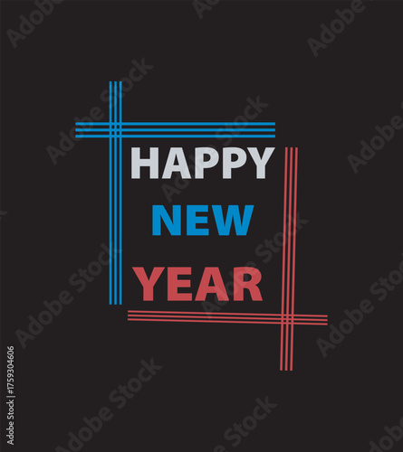 Hello Happy New Year Vector Illustration