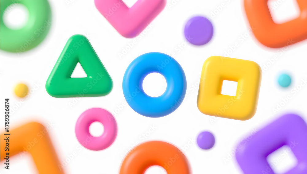 Naklejka premium Abstract geometric shape commercial poster creative 3D rendering illustration background