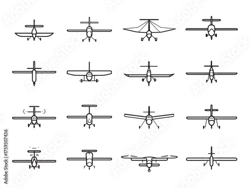 Glider Aircraft Line Art Elegant Sky Journey