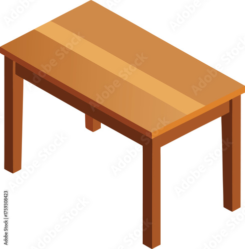 Wooden table isolated on transparent background