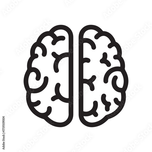Human brain line icon vector