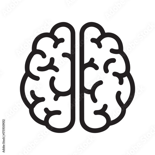 Human brain line icon vector
