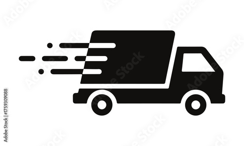Fast delivery truck vector icon. Delivery sign