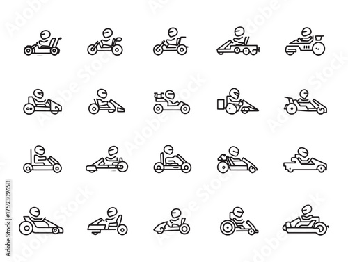 Go-Kart Line Art Racing Adventure Speed