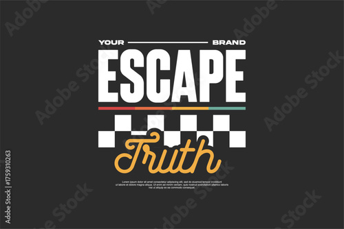 typography streetwear urban fashion template for printing