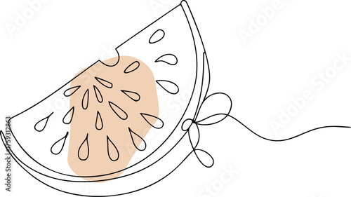 Abstract Slice Fruit With Ribbon fruit slice minimalist